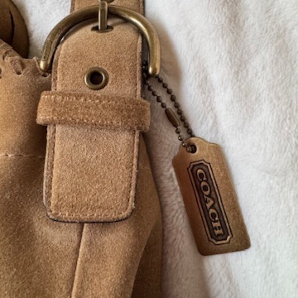 Coach Vintage Suede Brown Hobo Bag Rare Y2K Like New! - Picture 8 of 16